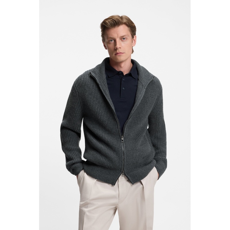 BOSS Full Zip Cardigan – Hilustre_DB Dark Grey 029 M