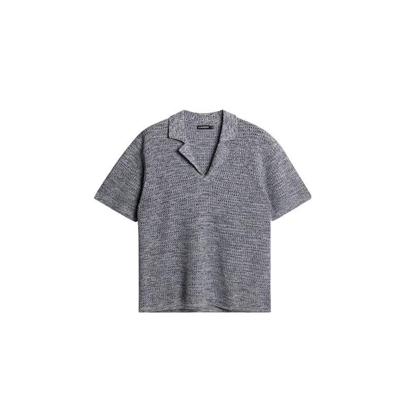 Ethan Open Collar Knit Polo / Ombre Blue Ombre Blue L