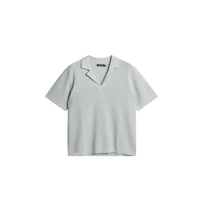 Ethan Open Collar Knit Polo / Winter Sky Winter Sky L