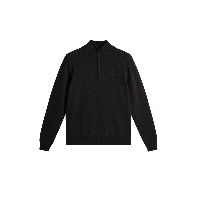Kiyan Merino Quarter Zip / Dark Grey Melange Dark Grey Melange L
