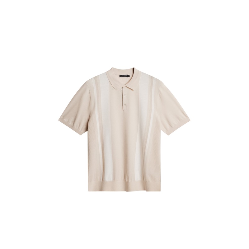 Reymond Stripe Knit Polo / Moonbeam Moonbeam L