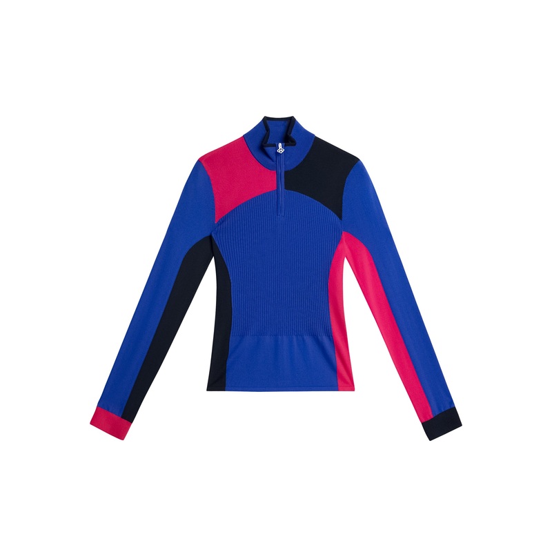 Deborah Knitted Zip Sweater / Club Blue Club Blue L