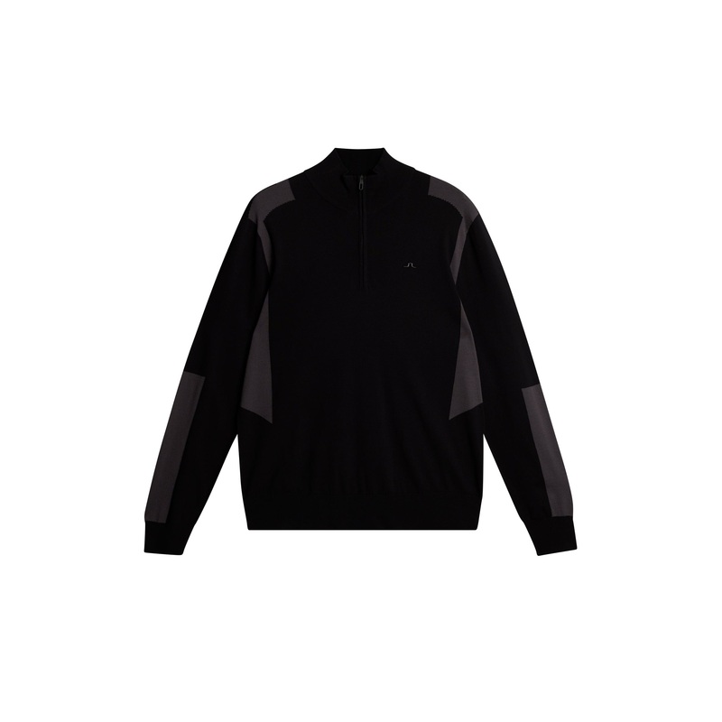 Kendrick Knitted Zip Sweater / Black Black L