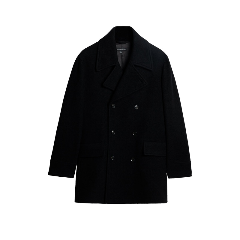 Arno Double Breasted Coat / Black Black 42