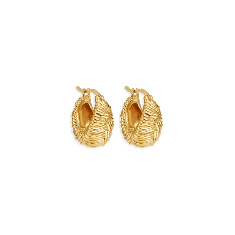 18k Gold Vermeil Entwined Hoops O/S