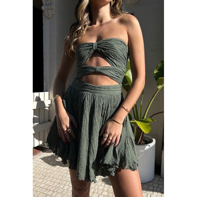 Mia Mini Dress Khaki O/S