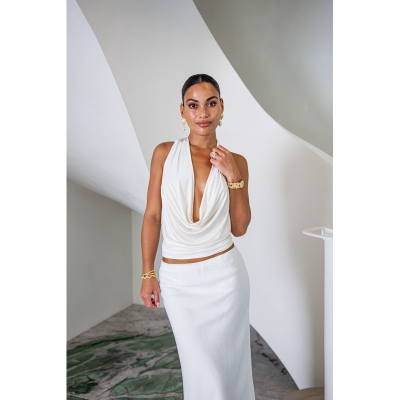 Saint Plunge Top Ivory XXS