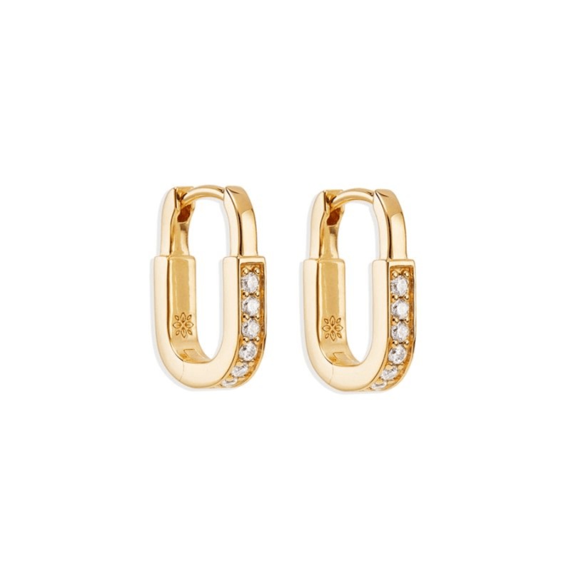 18k Gold Vermeil Connection Hoops O/S