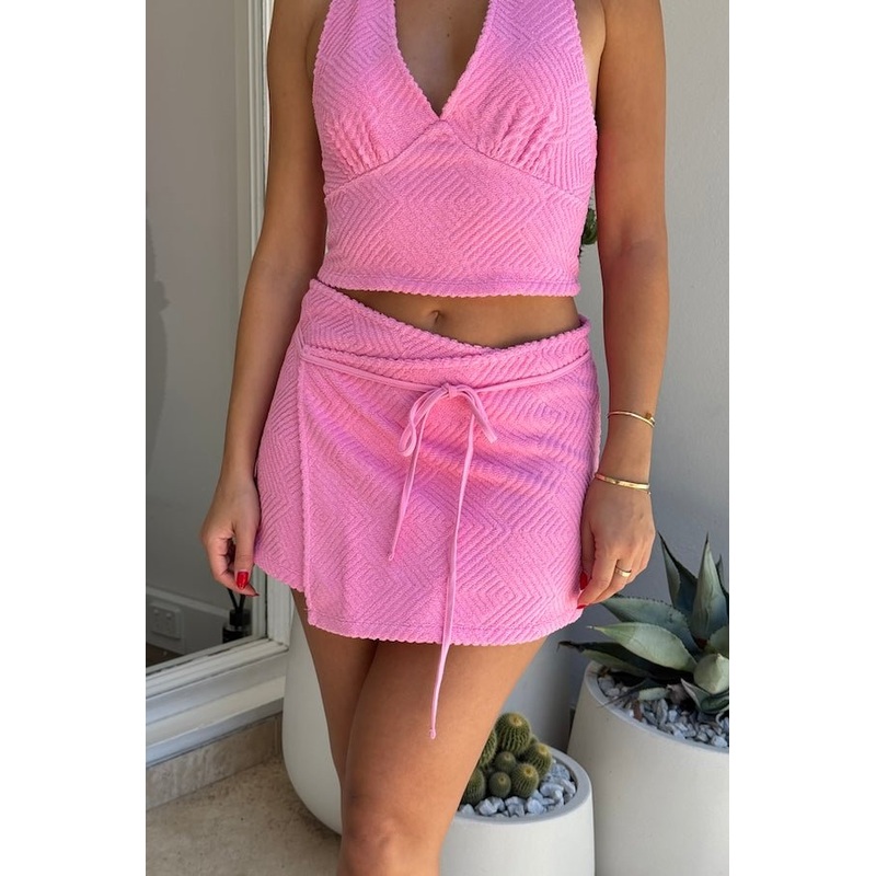 Cali Wrap Skirt Pink XXS