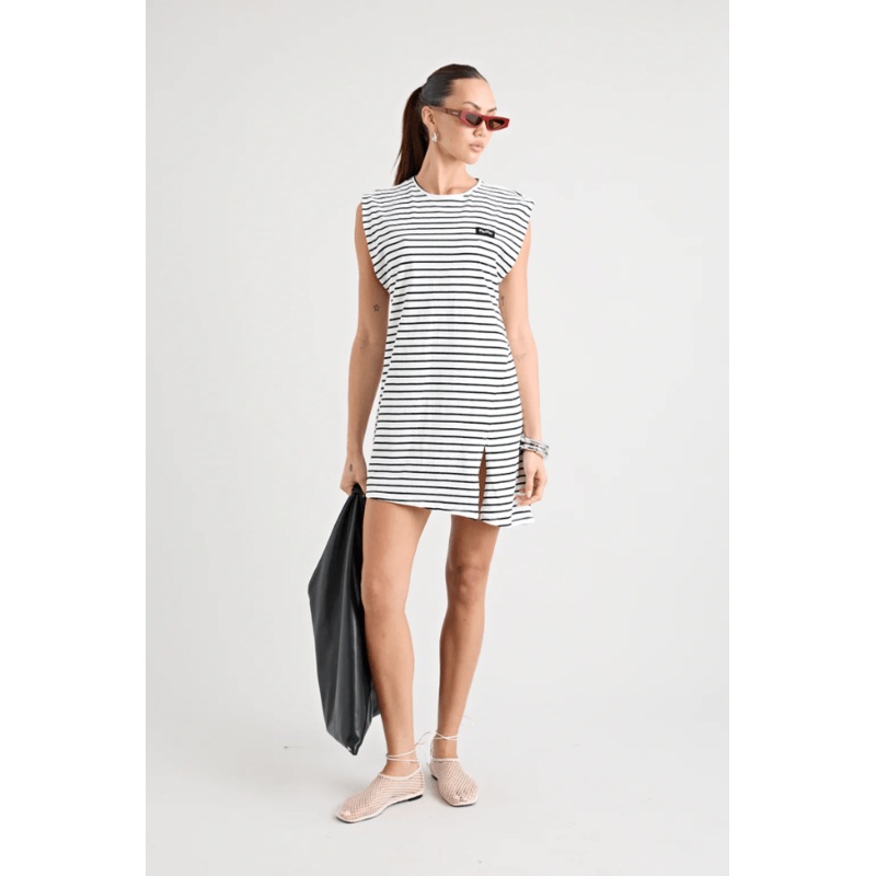 Sorrentino Dress White Black XXS