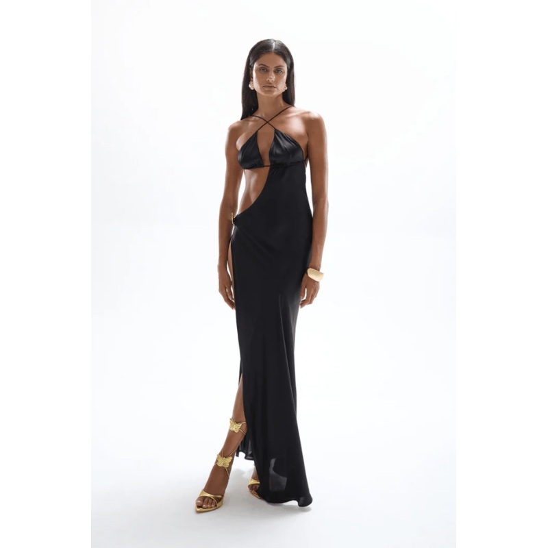 Villa Butterfly Maxi Dress Black XS