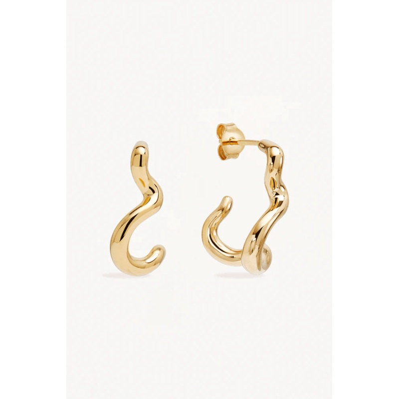 18k Gold Vermeil Gold Flow Of Life Hoops O/S