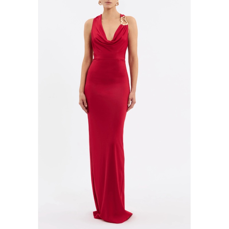 Carmine Halter Maxi Red 6