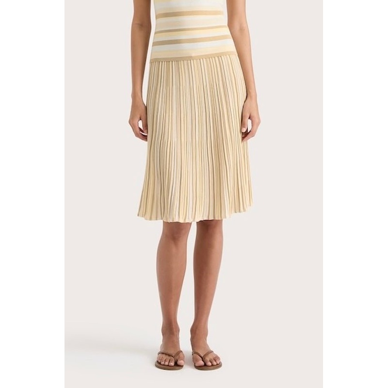 Citara Drawstring Skirt Butter Stripe 6