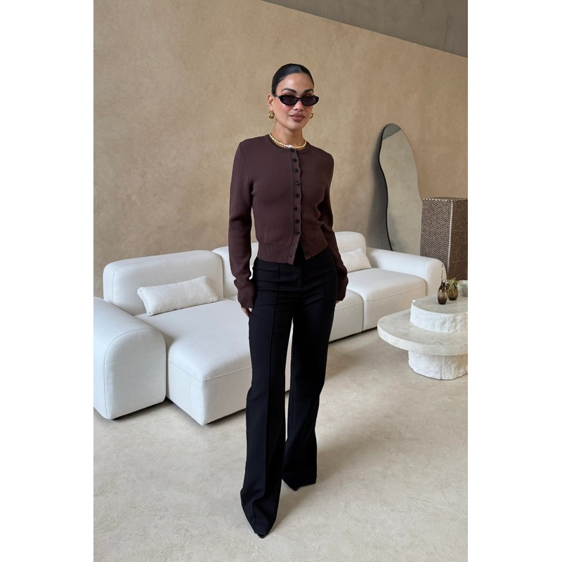 Frances Cardigan Chocolate XS