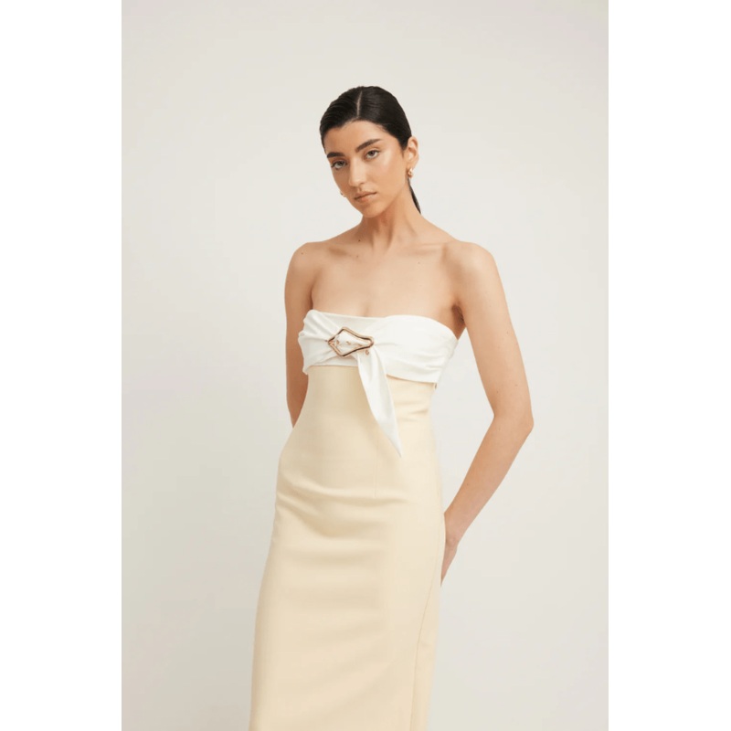 Kasai Dress Lemon/Ivory XS