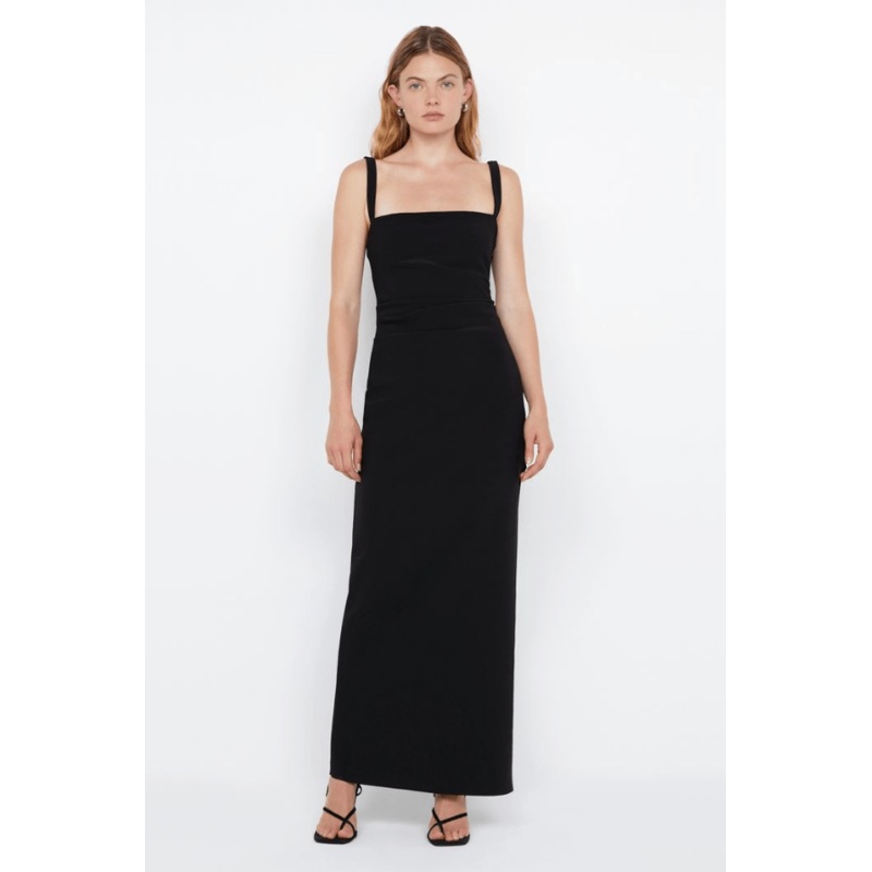 Leora Tuck Maxi Dress Black 4