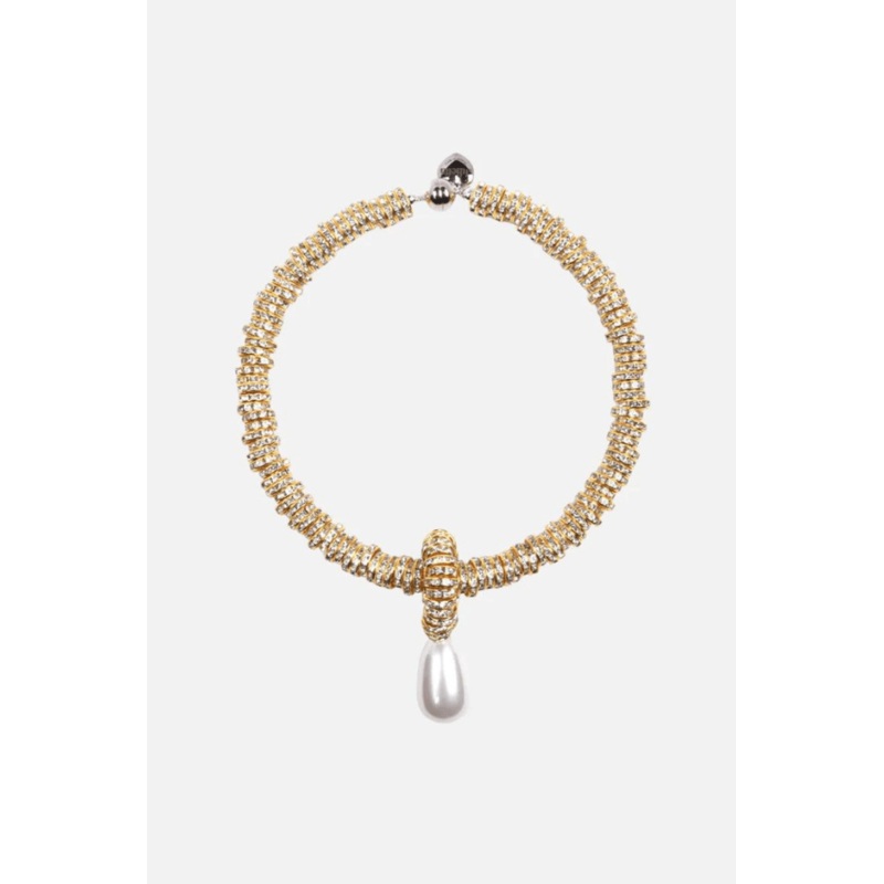 Pearl Drop Necklace Gold O/S