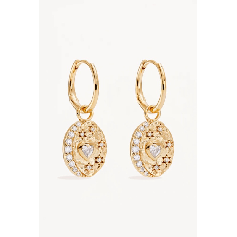 18k Gold Vermeil Love You to the Moon and Back Hoops O/S