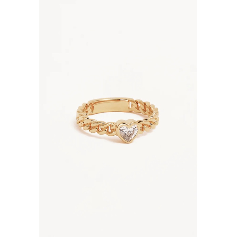 18k Gold Vermeil Radiant Heart Engravable Ring O/S