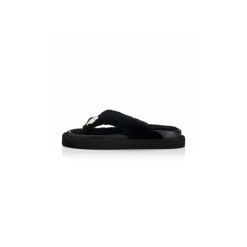 Ana Black Shearling 36