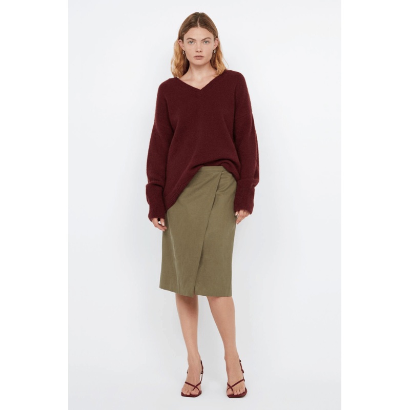 Campbell V Neck Jumper Plum XXS