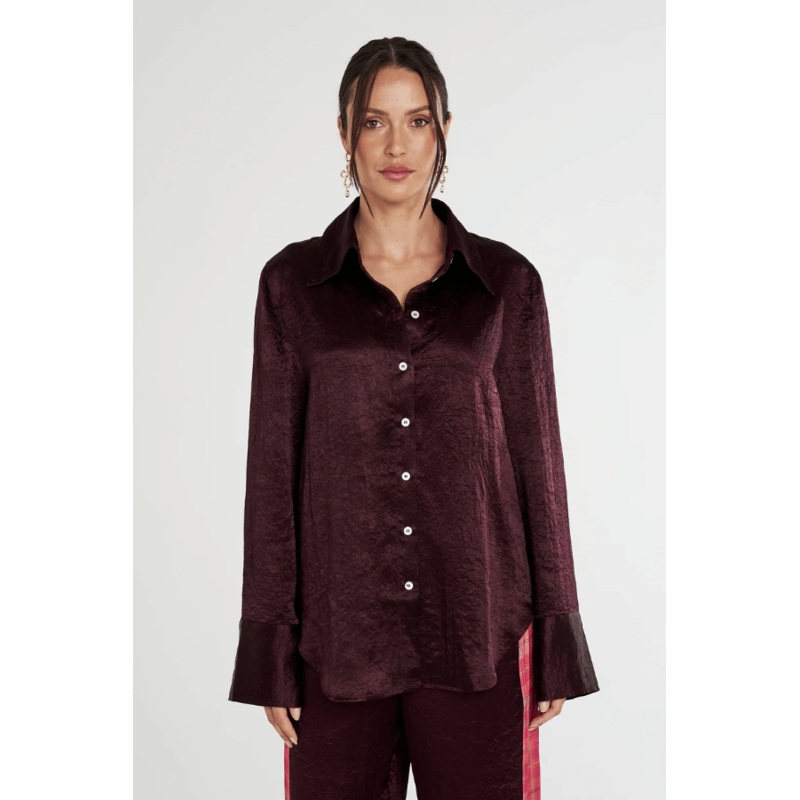 Cuff Shirt Plum S
