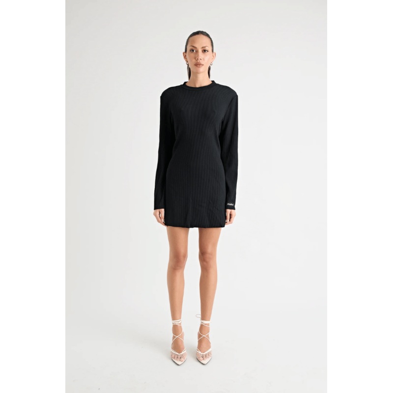 Fairbank Rib Dress Black XXS