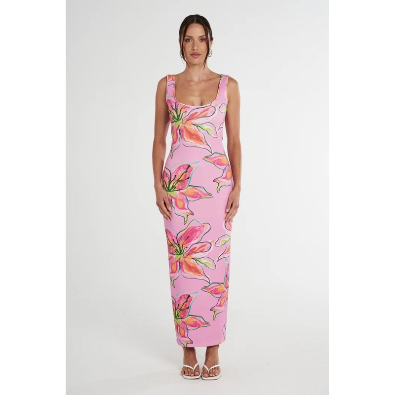 Scoop Neck Maxi Dress Lilac Lily XS