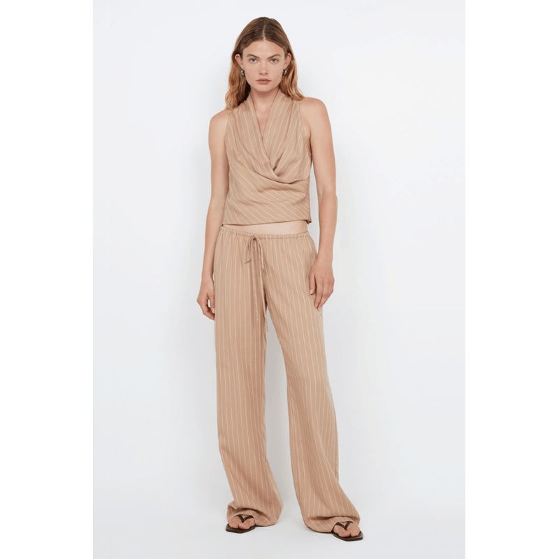 Almeria Wrap Top Camel Stripe 6