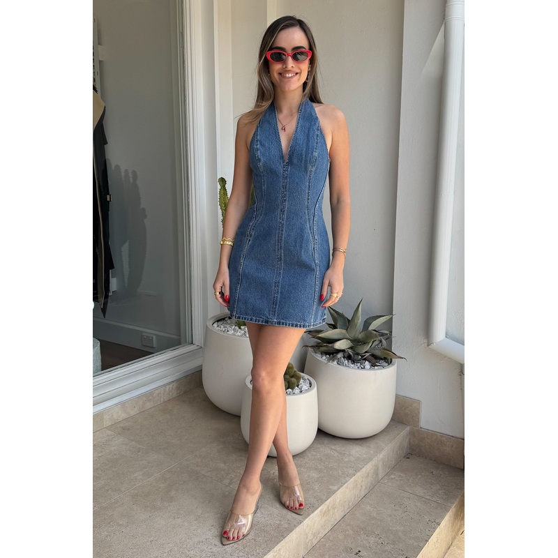 Cascadia Denim Mini Dress Classic Blue 6