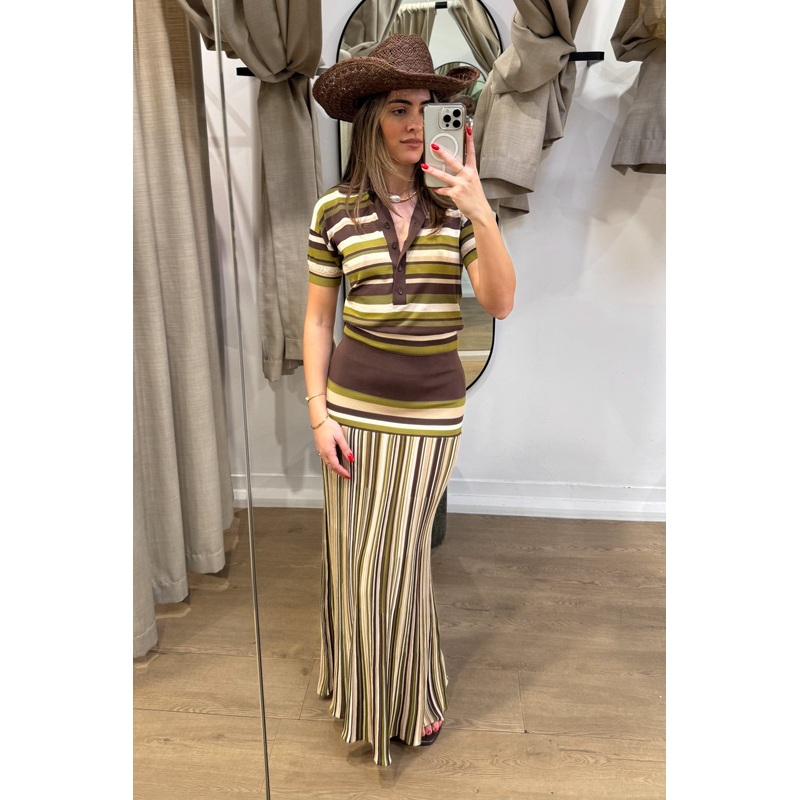 Citara Skirt Espresso Pine Stripe 6