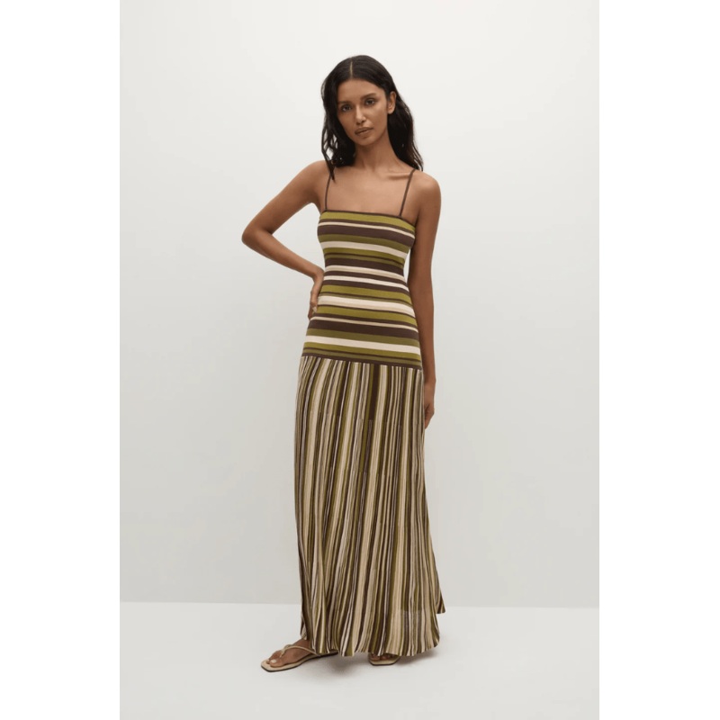 Essenia Knit Dress Espresso Pine Stripe 6