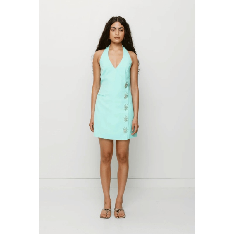 Inka Mini Vest Dress Aqua XS