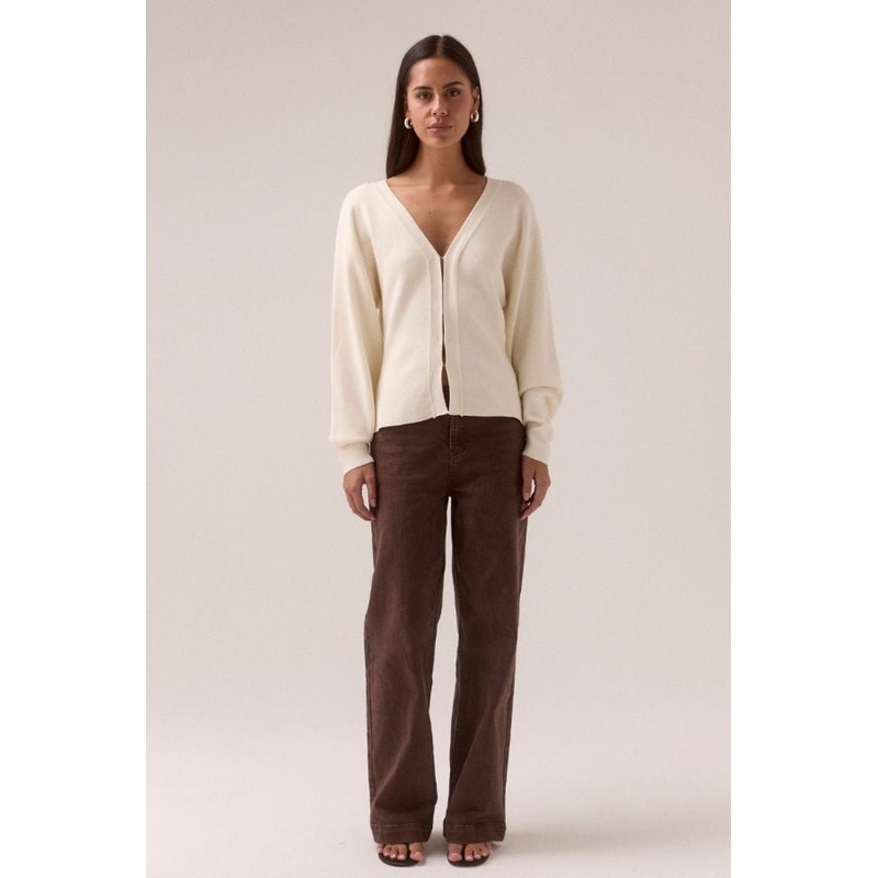 Sentiment Knit Cardi Chalk XS