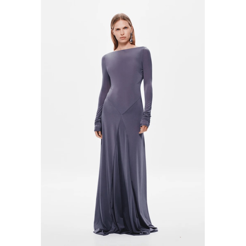 The ‘Blake’ Jersey Long Sleeve Dress Shark XS