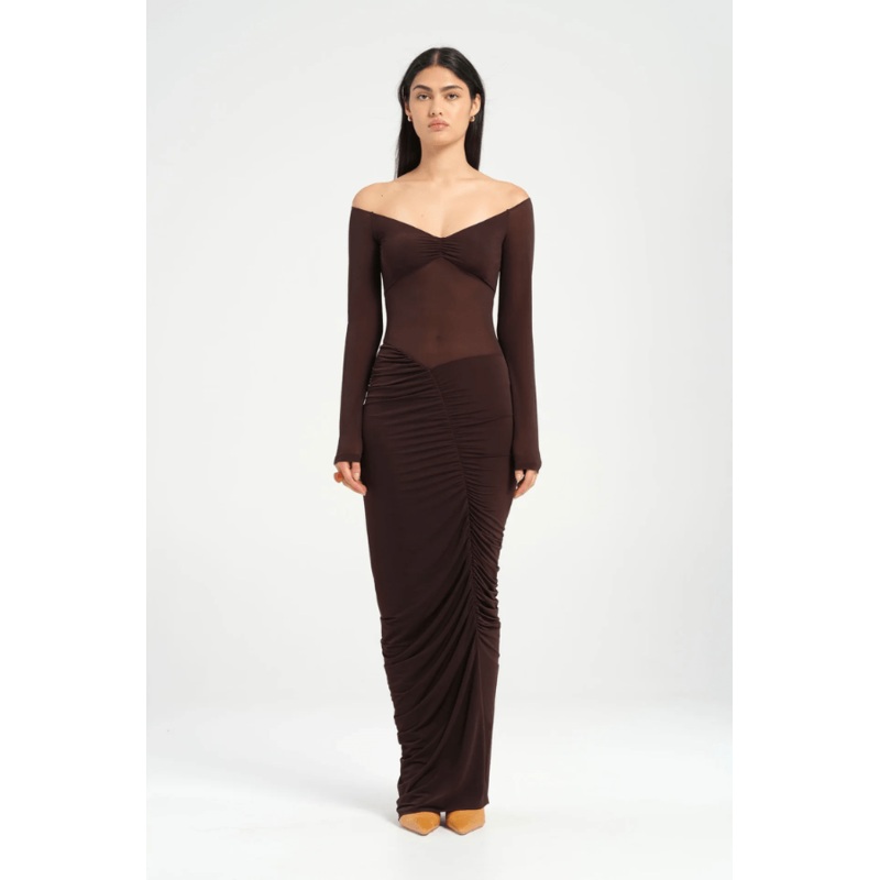 Wilma Maxi Dress Chocolate 4