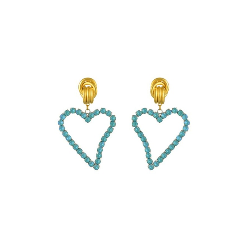 All Of My Heart Earrings Aqua O/S
