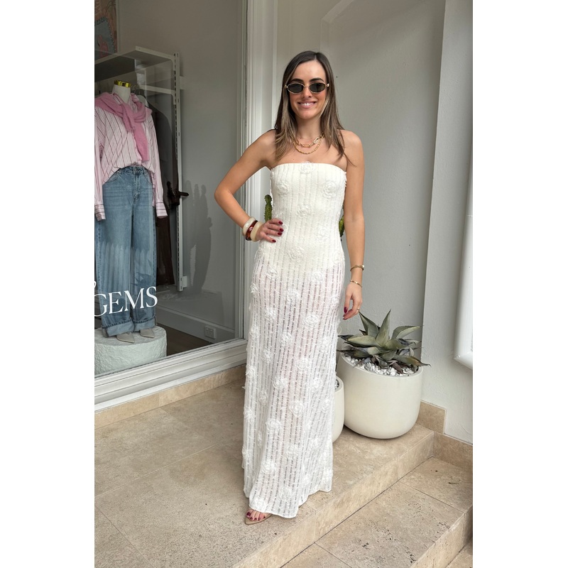 Amelie Strapless Dress Ivory 4