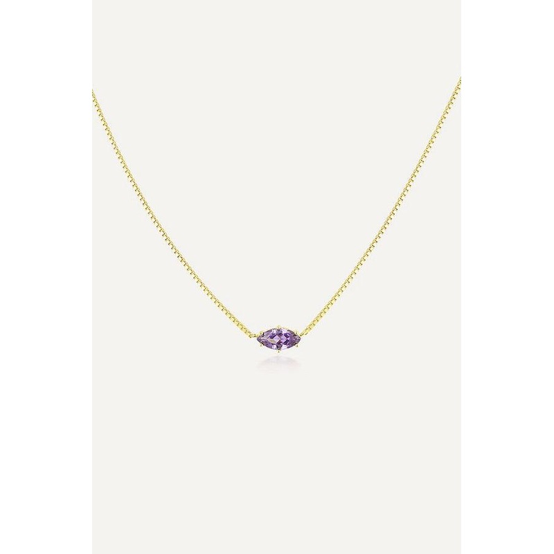 Birthstone Necklace February O/S