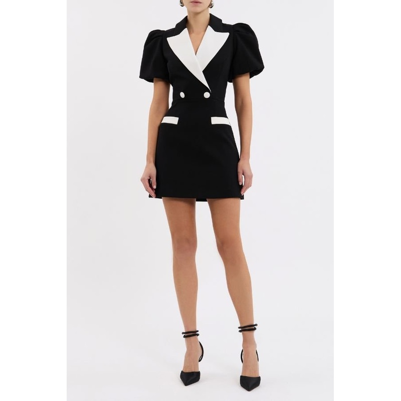 Emma Mini Dress Black and White 4