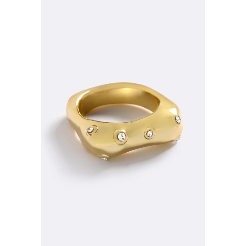 Iced Out Ring Gold S/M