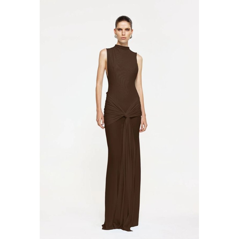 Roza Maxi Dress Chocolate XS