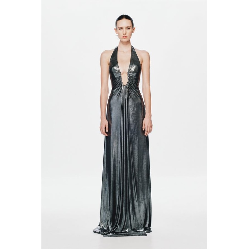 The ‘Jennifer’ Foil Dress Black XXS