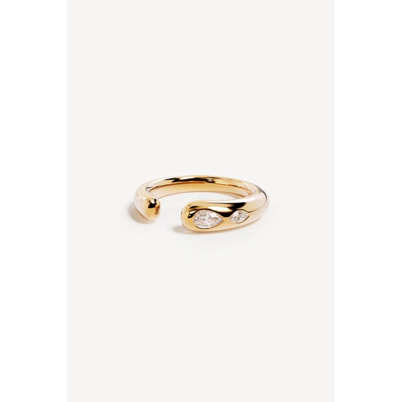 18k Gold Vermeil Dewdrop Ring O/S