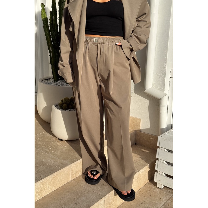 Zeno Monogram Elastic Pant Khaki 6