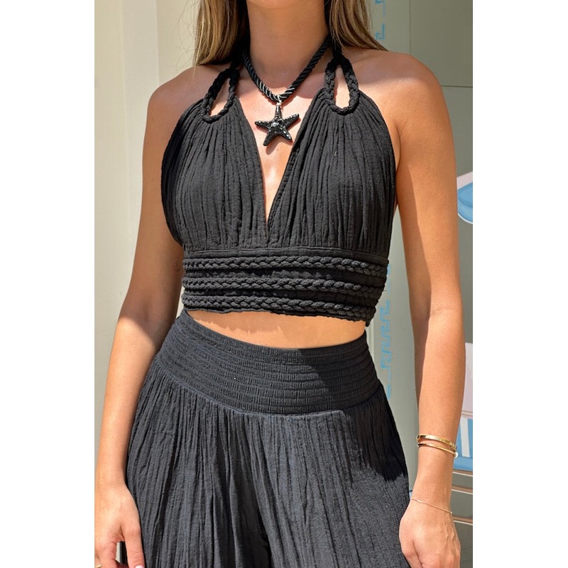 Aphrodite Top Black O/S
