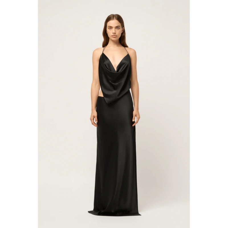 Iced Bias Maxi Dress Black 6