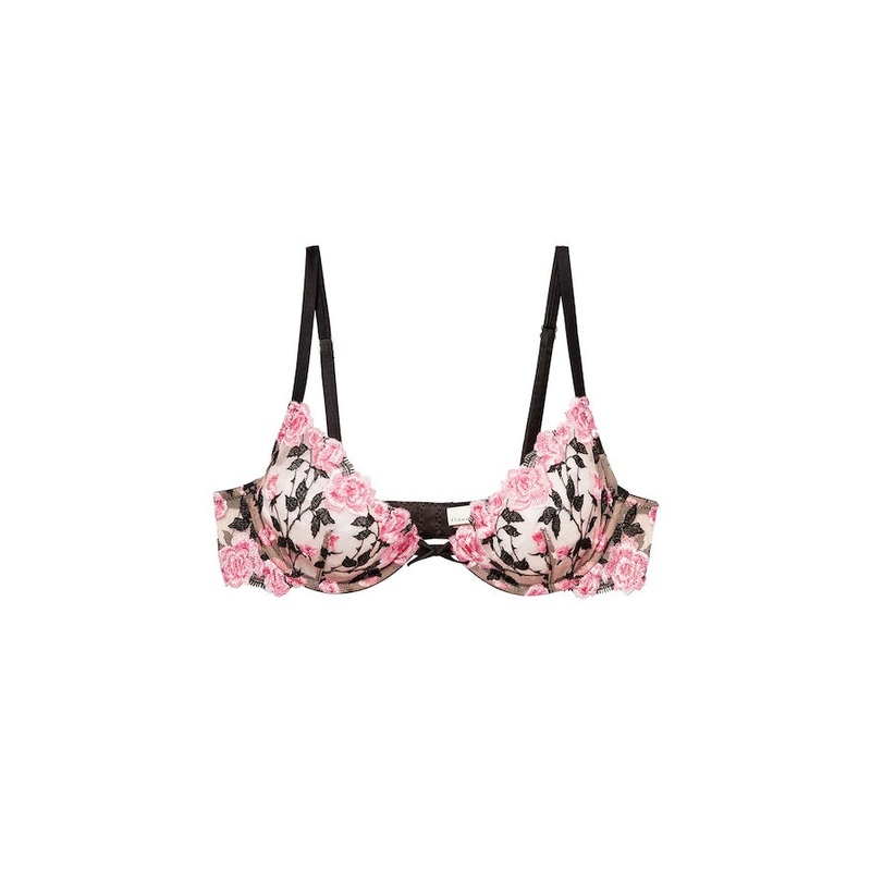 Roses and Thorns Demi Bra Black 32B