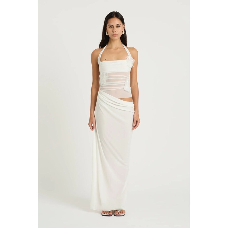 Florence Maxi Dress White Flower 4